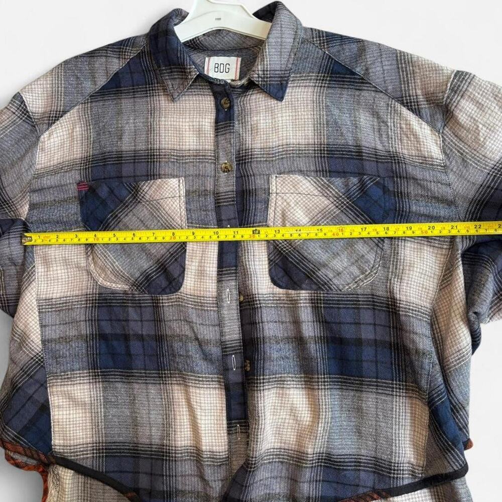 BDG Women M Flannel Shirt Checkered Casual Gray Blue - Picture 8 of 8